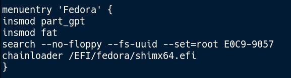 chainload-Fedora