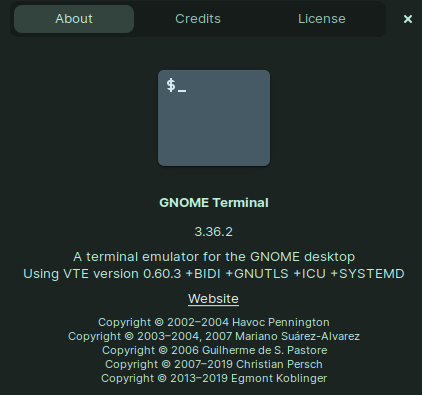 terminal About