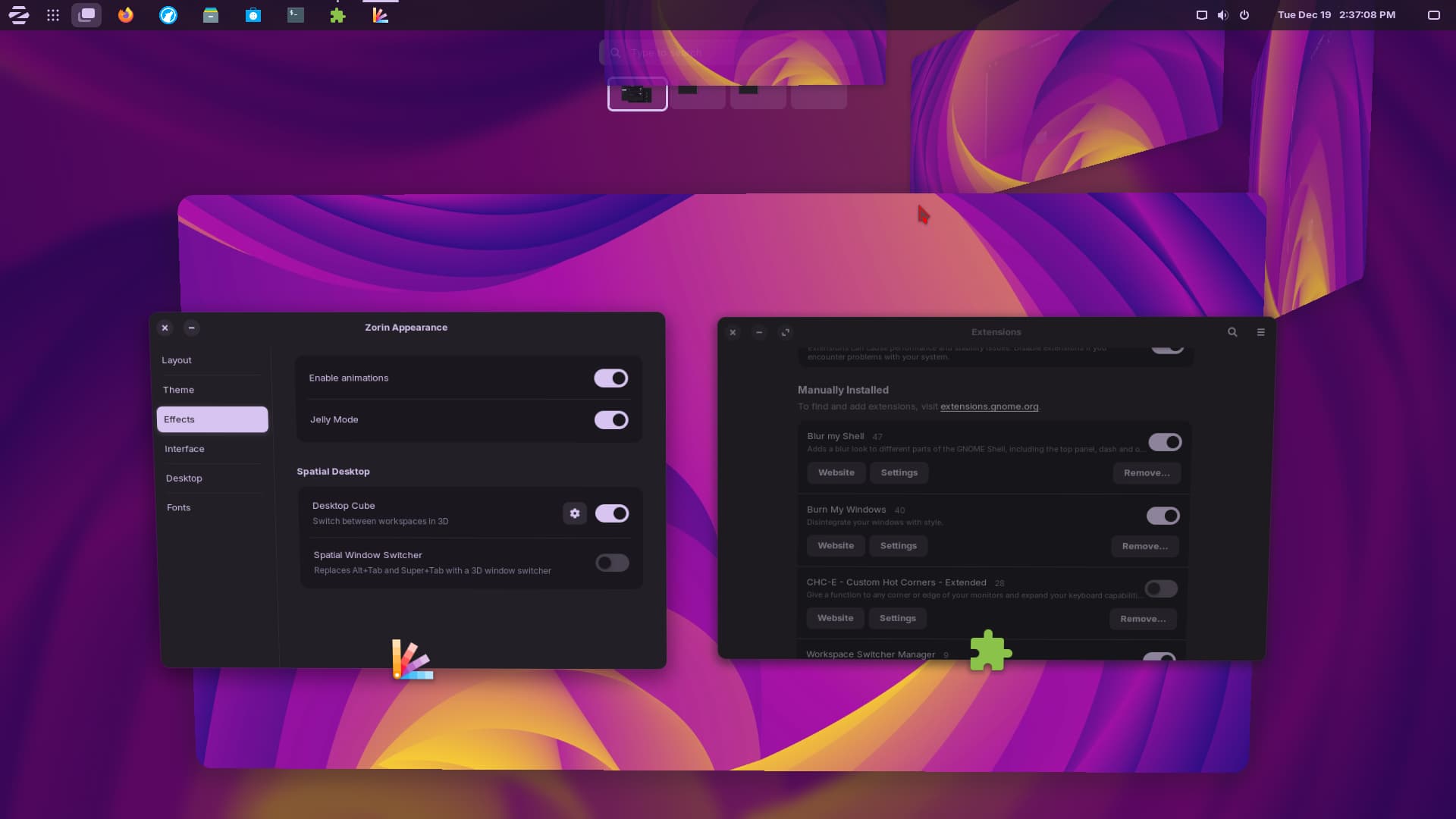 Are we able to keep vertical workspaces with Zorin 17? - General 