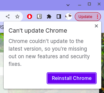 Cant Update Chrome