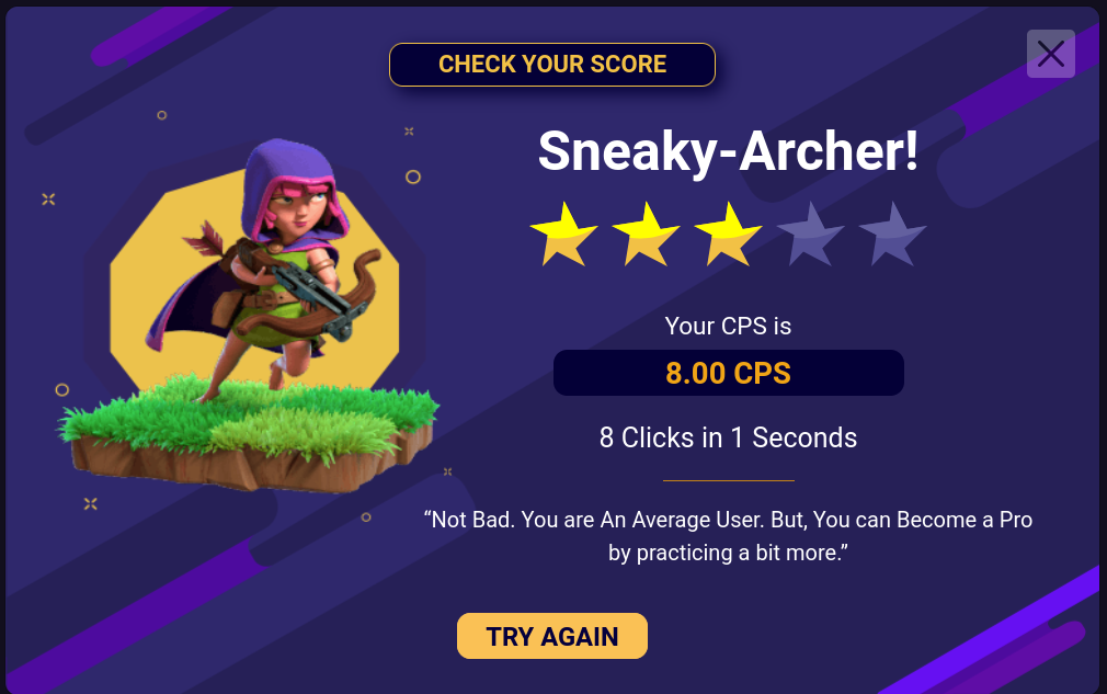 Click Speed Test - Check Clicks Per Second