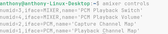 amixer controls