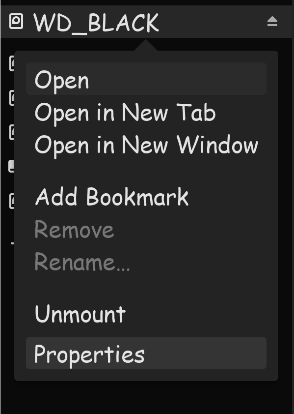 Right Click Drive Properties