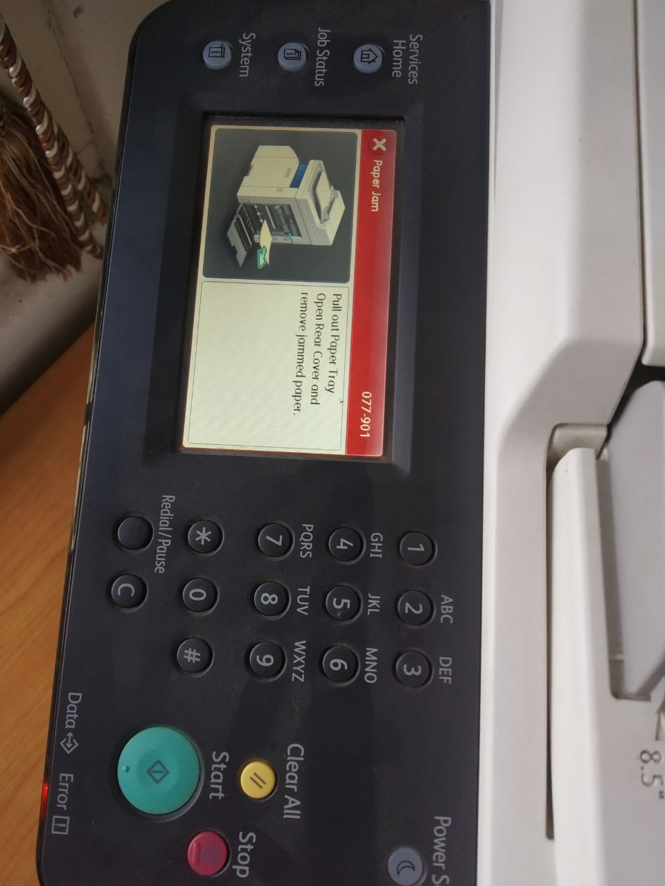 Fujixerox Docuprint CM225 error 077 091 paper jammed but there is 